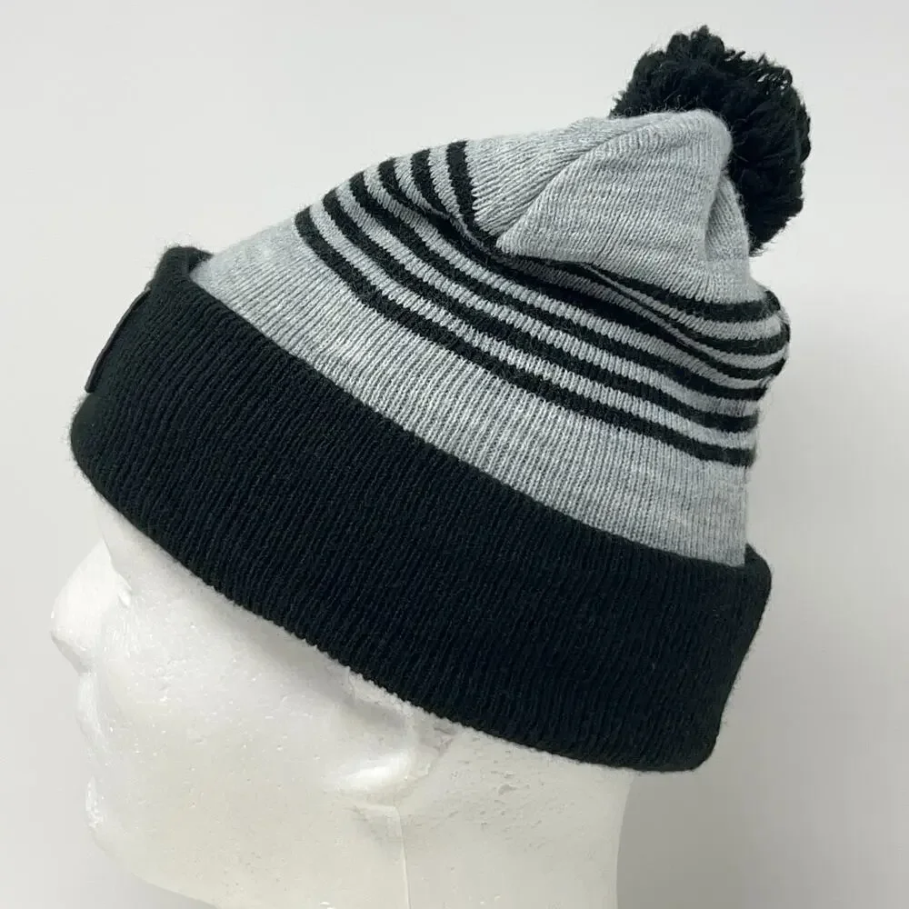 Volcom Cuffed Pom Pom Powder Beanie Toque Winter Hat Gray Snowboarding Skater